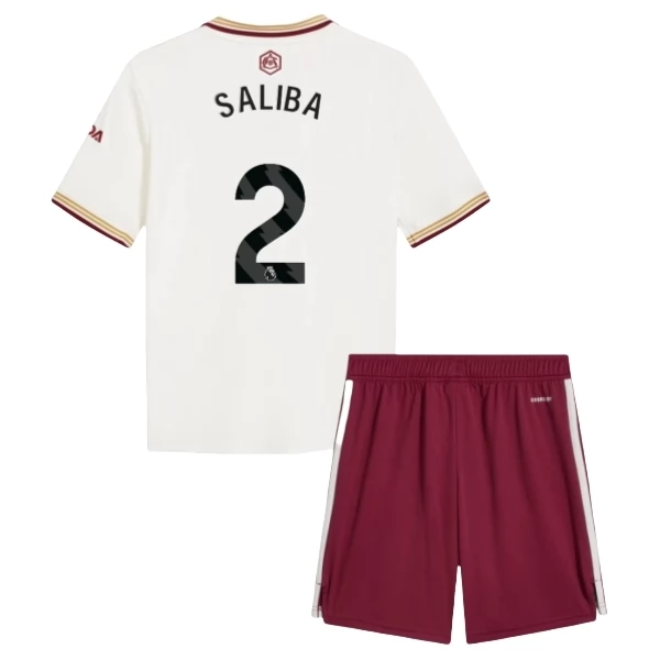 Arsenal Saliba 2 Ausweich Trikot Set Kinder 2025-26 Arsenal Saliba 2 Ausweich Trikot Set Kinder 2025-26