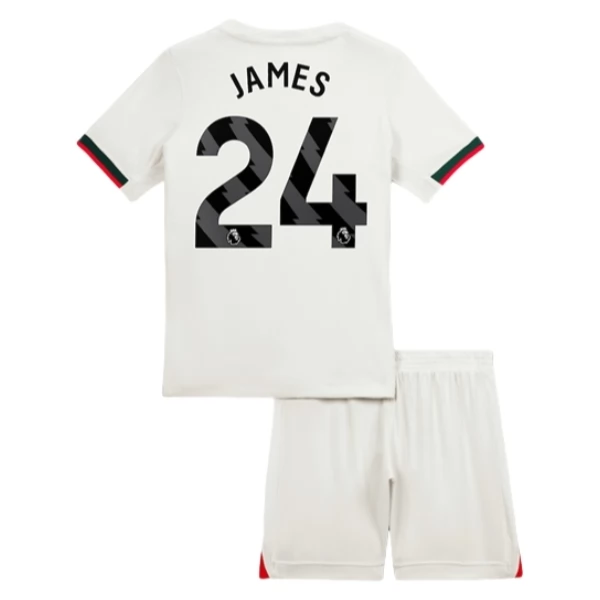 Chelsea James 24 Auswärts Trikot Set Kinder 2025-26 Chelsea James 24 Auswärts Trikot Set Kinder 2025-26