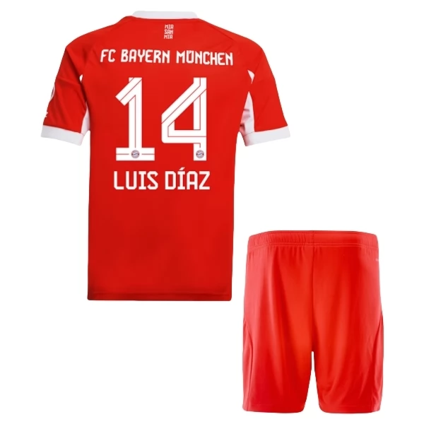 FC Bayern München Luis Díaz 14 Heim Trikot Set Kinder 2025-26 FC Bayern München Luis Díaz 14 Heim Trikot Set Kinder 2025-26