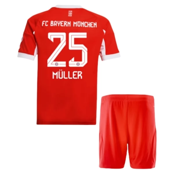 FC Bayern München Müller 25 Heim Trikot Set Kinder 2025-26 FC Bayern München Müller 25 Heim Trikot Set Kinder 2025-26