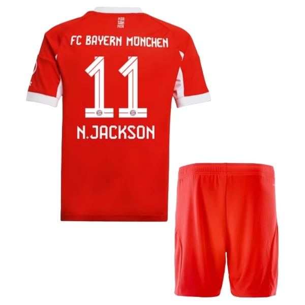 FC Bayern München N.Jackson 11 Heim Trikot Set Kinder 2025-26 FC Bayern München N.Jackson 11 Heim Trikot Set Kinder 2025-26