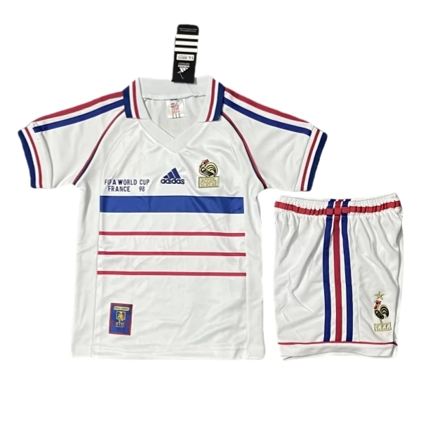 Frankreich Retro Auswärts Trikot Set Kinder 1998 Frankreich Retro Auswärts Trikot Set Kinder 1998