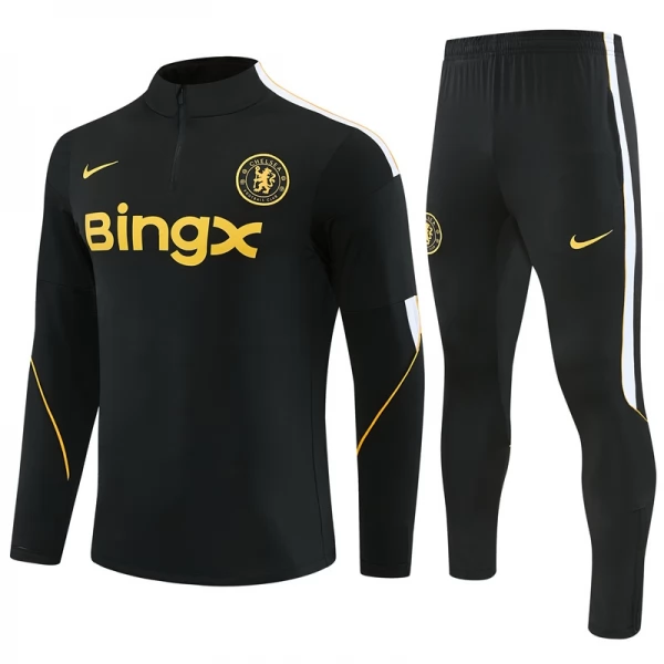 Kinder Chelsea Trainingsanzug 2026-27 - 1-4 Zip Schwarz Kinder Chelsea Trainingsanzug 2026-27 - 1-4 Zip Schwarz