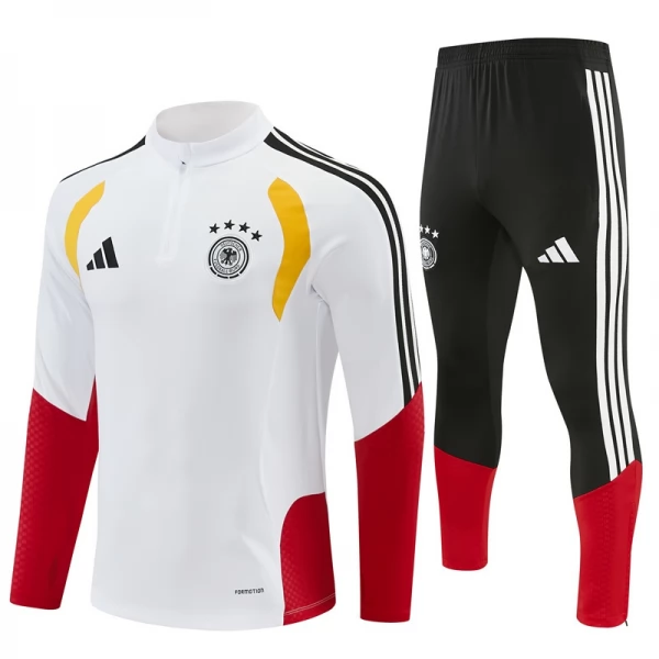 Kinder Deutschland Trainingsanzug 2026-27 - 1-4 Zip Weiß Kinder Deutschland Trainingsanzug 2026-27 - 1-4 Zip Weiß