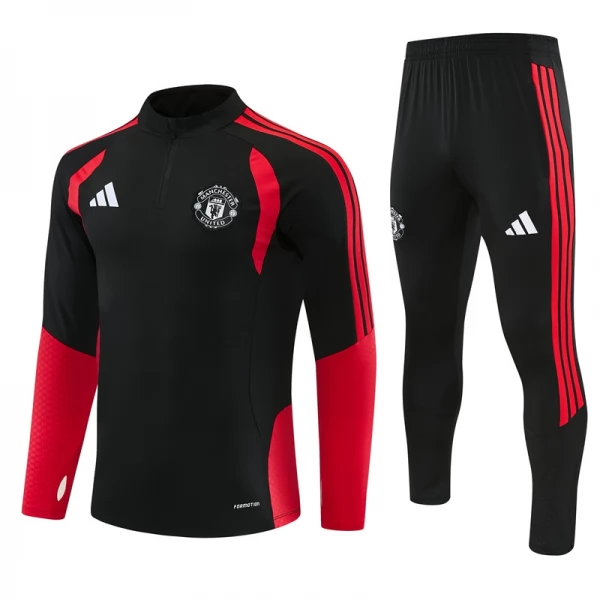 Kinder Manchester United Trainingsanzug 2026-27 - 1-4 Zip Schwarz Rot Kinder Manchester United Trainingsanzug 2026-27 - 1-4 Zip Schwarz Rot