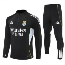 Kinder Real Madrid Trainingsanzug 2025-26 - 1-4 Zip Schwarz Kinder Real Madrid Trainingsanzug 2025-26 - 1-4 Zip Schwarz