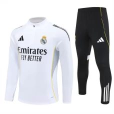 Kinder Real Madrid Trainingsanzug 2025-26 - 1-4 Zip Weiß