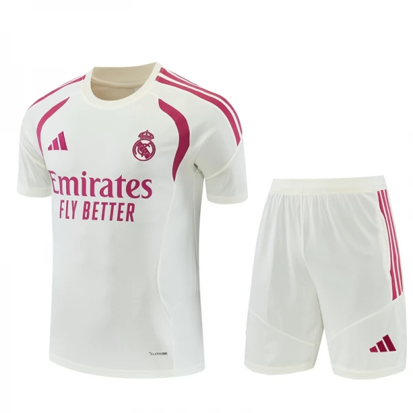 Kinder Real Madrid Trainingstrikot + Shorts 2026-27 Beige Kinder Real Madrid Trainingstrikot + Shorts 2026-27 Beige