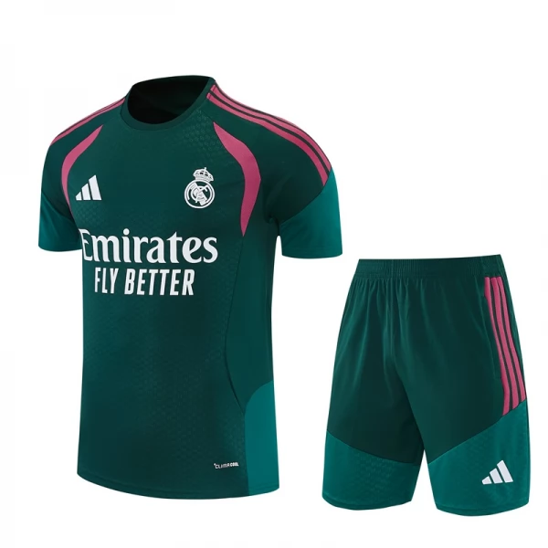 Kinder Real Madrid Trainingstrikot + Shorts 2026-27 Grün Rot Kinder Real Madrid Trainingstrikot + Shorts 2026-27 Grün Rot