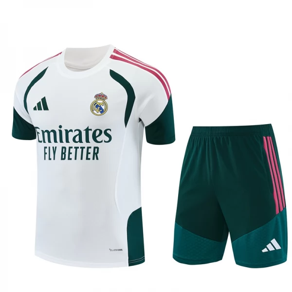 Kinder Real Madrid Trainingstrikot + Shorts 2026-27 Weiß Kinder Real Madrid Trainingstrikot + Shorts 2026-27 Weiß