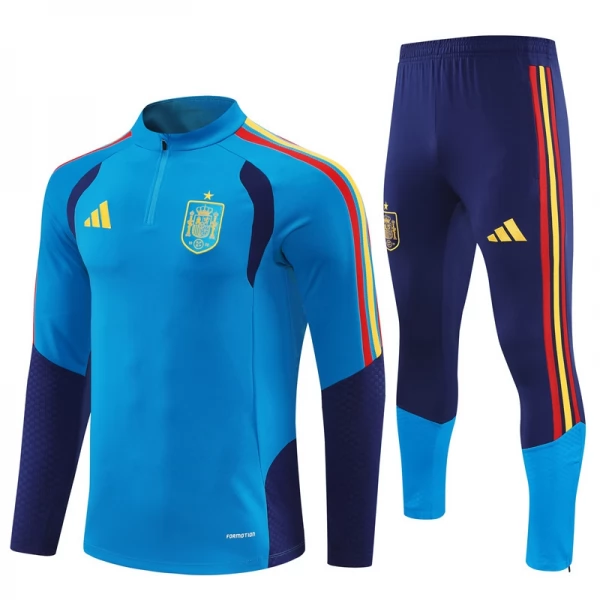 Kinder Spanien Trainingsanzug 2026-27 - 1-4 Zip Blau Kinder Spanien Trainingsanzug 2026-27 - 1-4 Zip Blau