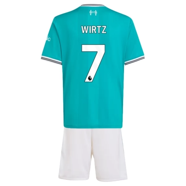 Liverpool Wirtz 7 Ausweich Trikot Set Kinder 2025-26 Liverpool Wirtz 7 Ausweich Trikot Set Kinder 2025-26