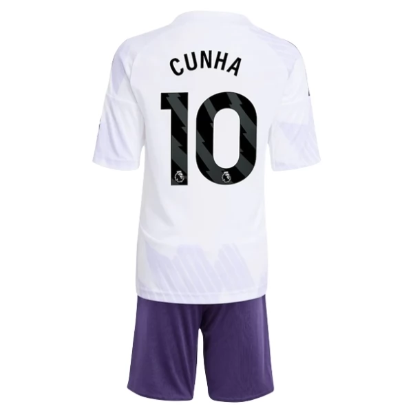 Manchester United Cunha 10 Auswärts Trikot Set Kinder 2025-26 Manchester United Cunha 10 Auswärts Trikot Set Kinder 2025-26