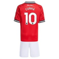 Manchester United Cunha 10 Heim Trikotsatz Kinder 2025-26