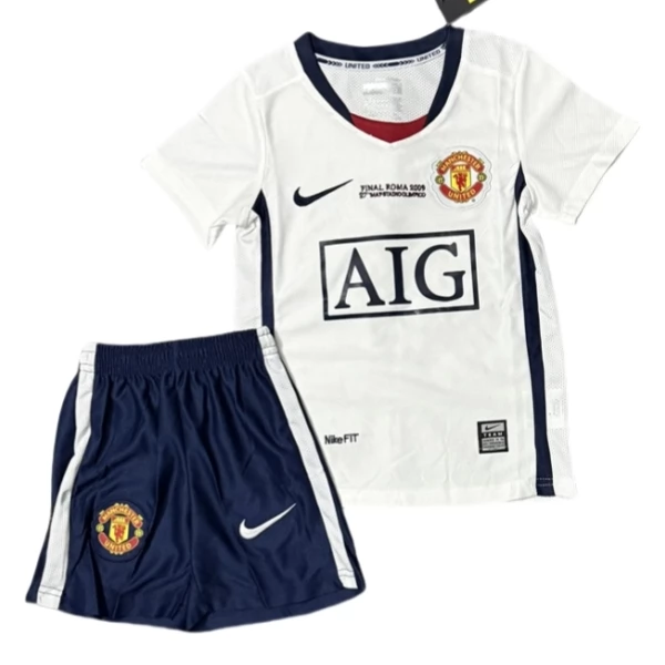 Manchester United Retro Auswärts Trikot Set Kinder 2008-09 Manchester United Retro Auswärts Trikot Set Kinder 2008-09