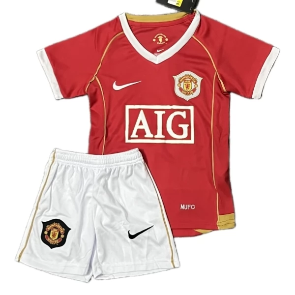 Manchester United Retro Heim Trikot Set Kinder 2006-07 Manchester United Retro Heim Trikot Set Kinder 2006-07