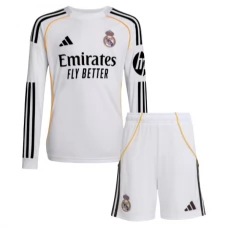 Real Madrid Heim Trikot Set Kinder 2025-26 Langarm Real Madrid Heim Trikot Set Kinder 2025-26 Langarm