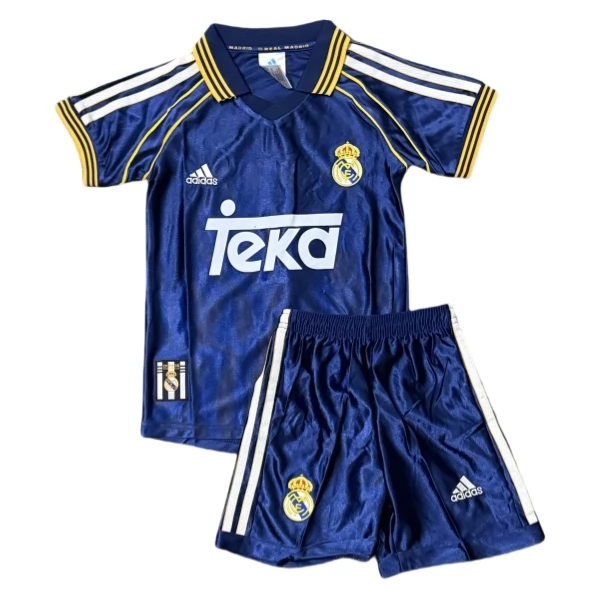 Real Madrid Retro Ausweich Trikot Set Kinder 1998-00 Real Madrid Retro Ausweich Trikot Set Kinder 1998-00