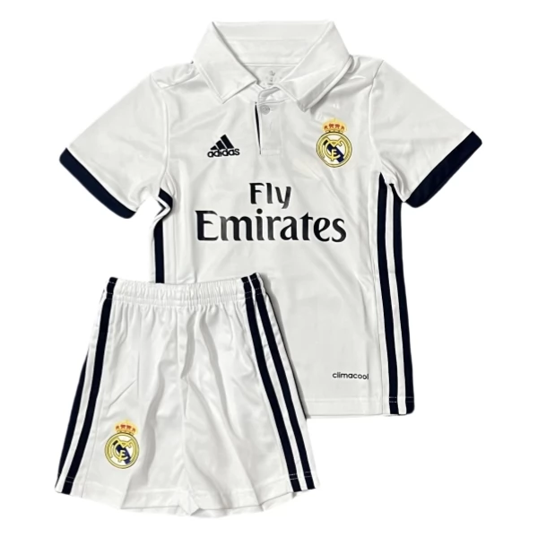 Real Madrid Retro Heim Trikotsatz Kinder 2016-17 Real Madrid Retro Heim Trikotsatz Kinder 2016-17